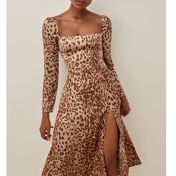 Reformation Dresses & Skirts - REFORMATION Leopard Cat Print Maryanne Dress 4 NEW